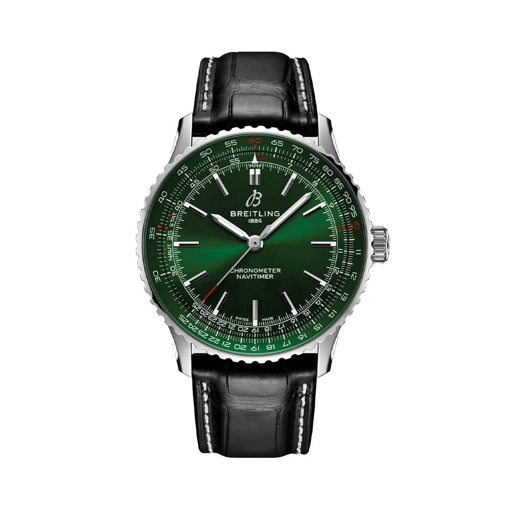 Navitimer Automatic 41mm - Green on Leather Strap