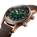 Legend Diver Bronze 42mm - Green on Leather Strap w/ Extra Fabric Strap