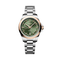 Conquest 30mm - Green w/ Pink Gold Bezel on Bracelet
