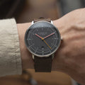 Hamburg Quartz 42mm - Grey on Leather Strap