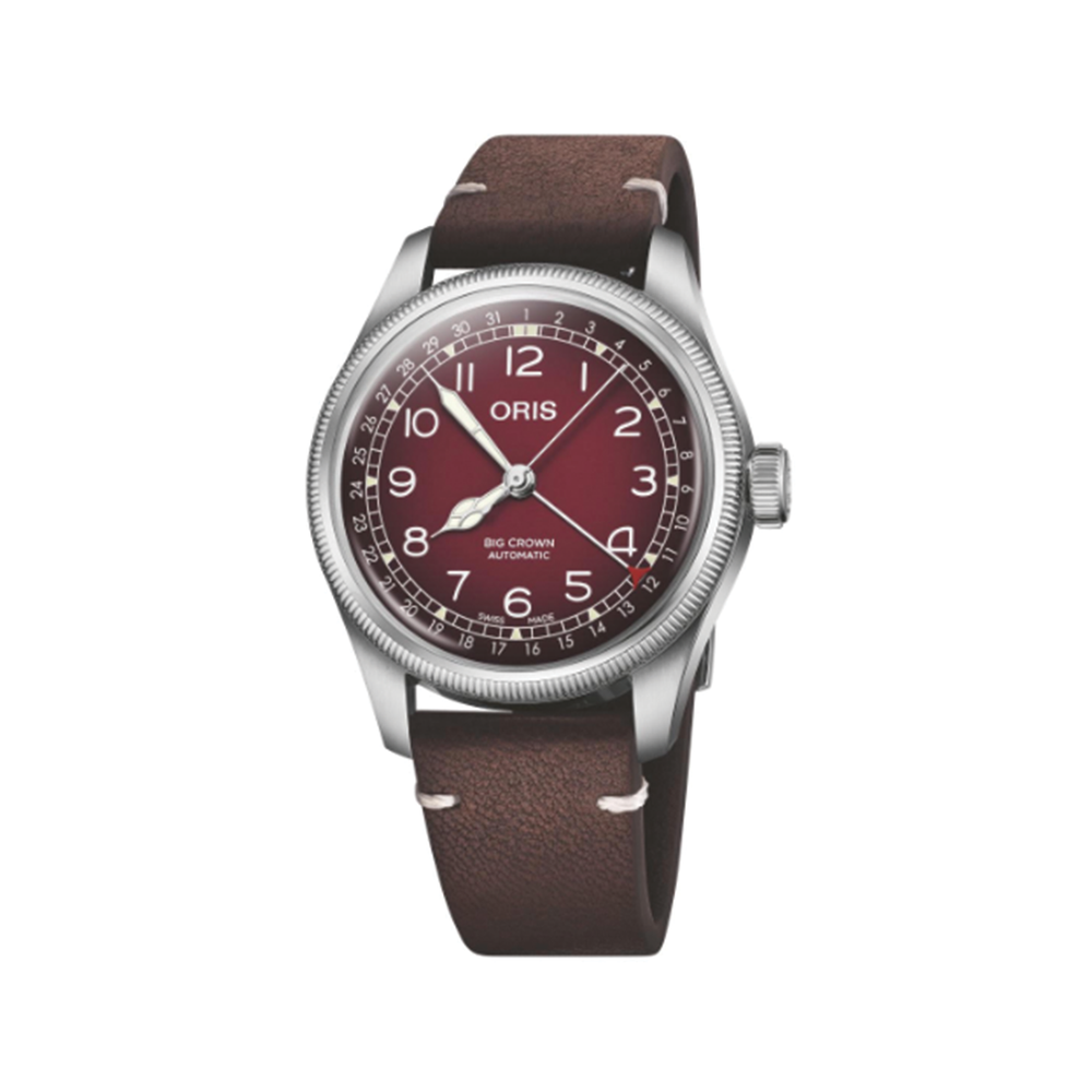 Big Crown Cervo Volante 40mm - Burgundy on Leather Strap