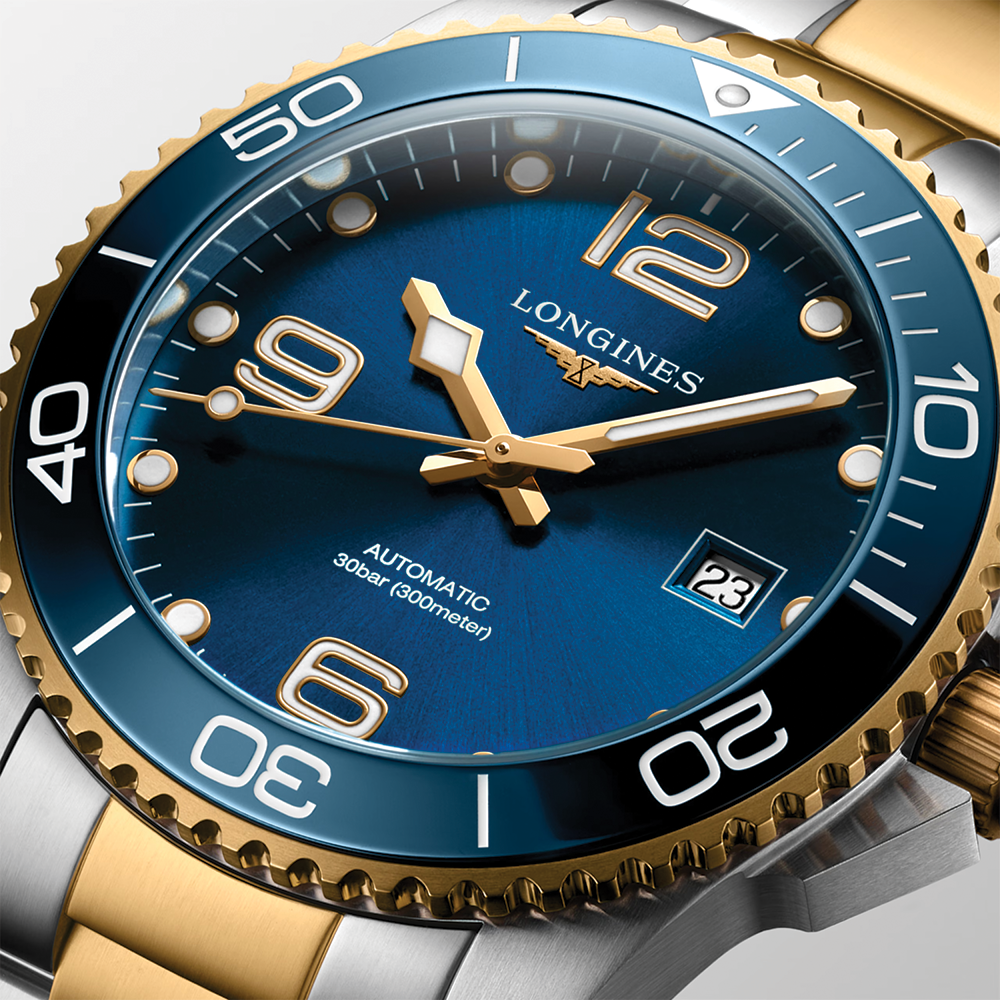 HydroConquest Two-Tone 41mm - Blue on Bracelet