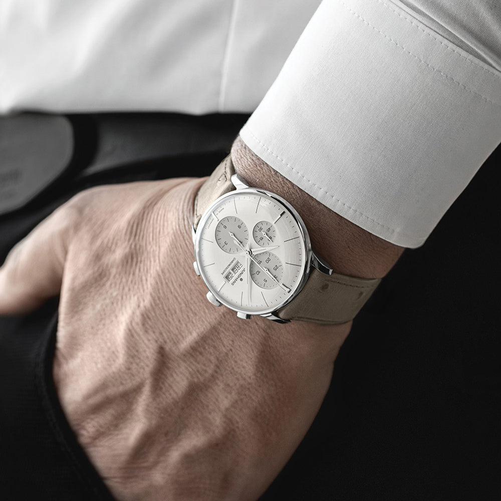 Meister Chronoscope English Date 40.7mm - Ivory on Leather Strap