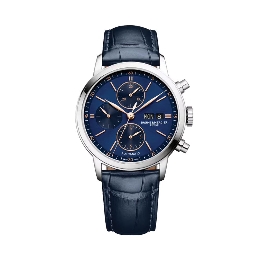 Classima 10784 Automatic Chronograph 42mm - Blue on Leather Strap