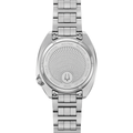 Rear view of Elevation 39mm Champagne on Bracelet showing stainless steel caseback and bracelet
