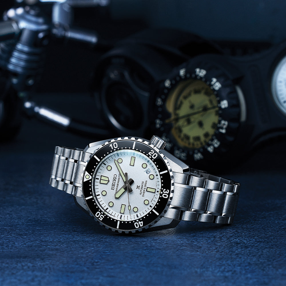 SLA077 Prospex Marinemaster 1968 Heritage Diver's Watch 42.6mm - White on Bracelet
