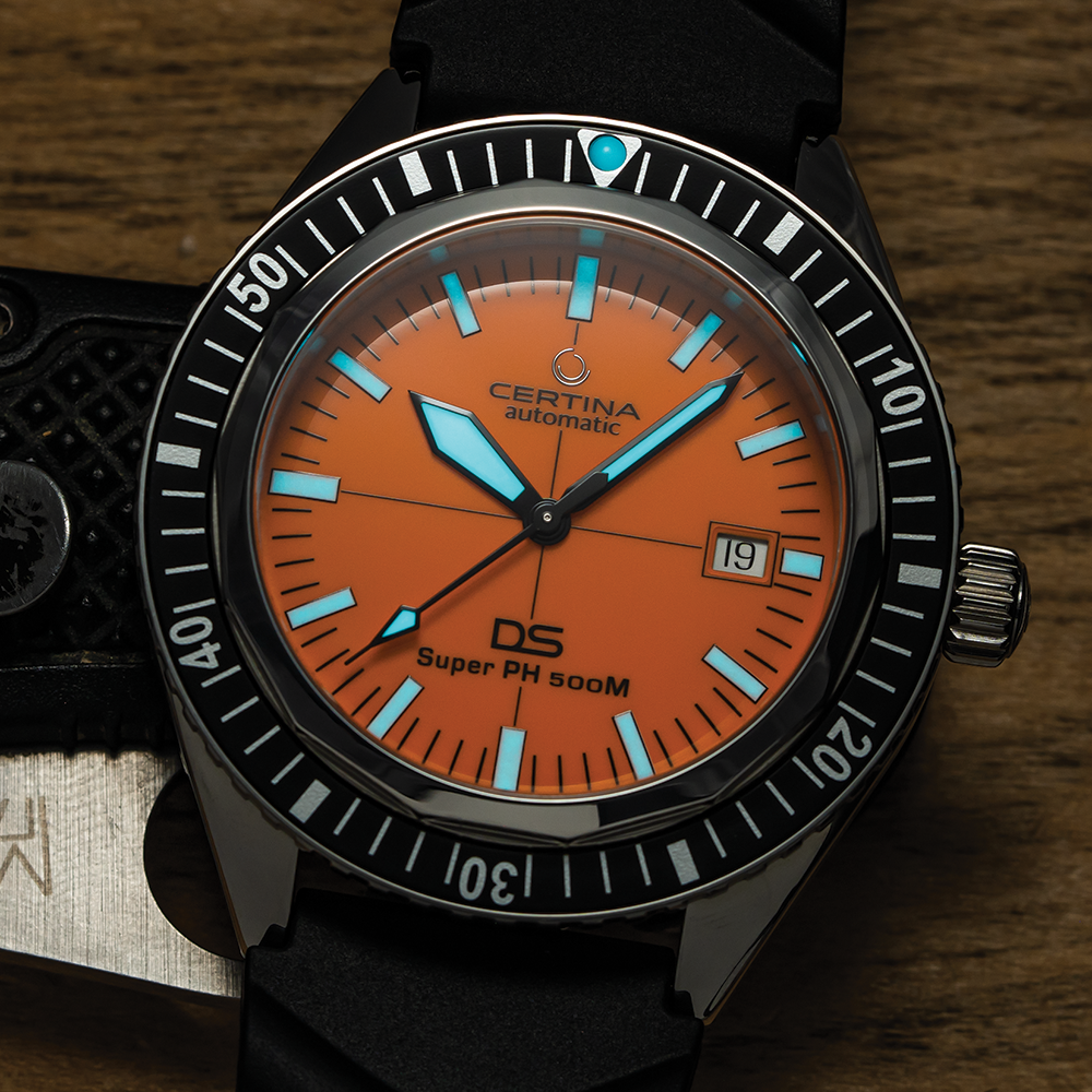 DS Super PH500M 43mm - Orange on Rubber Strap