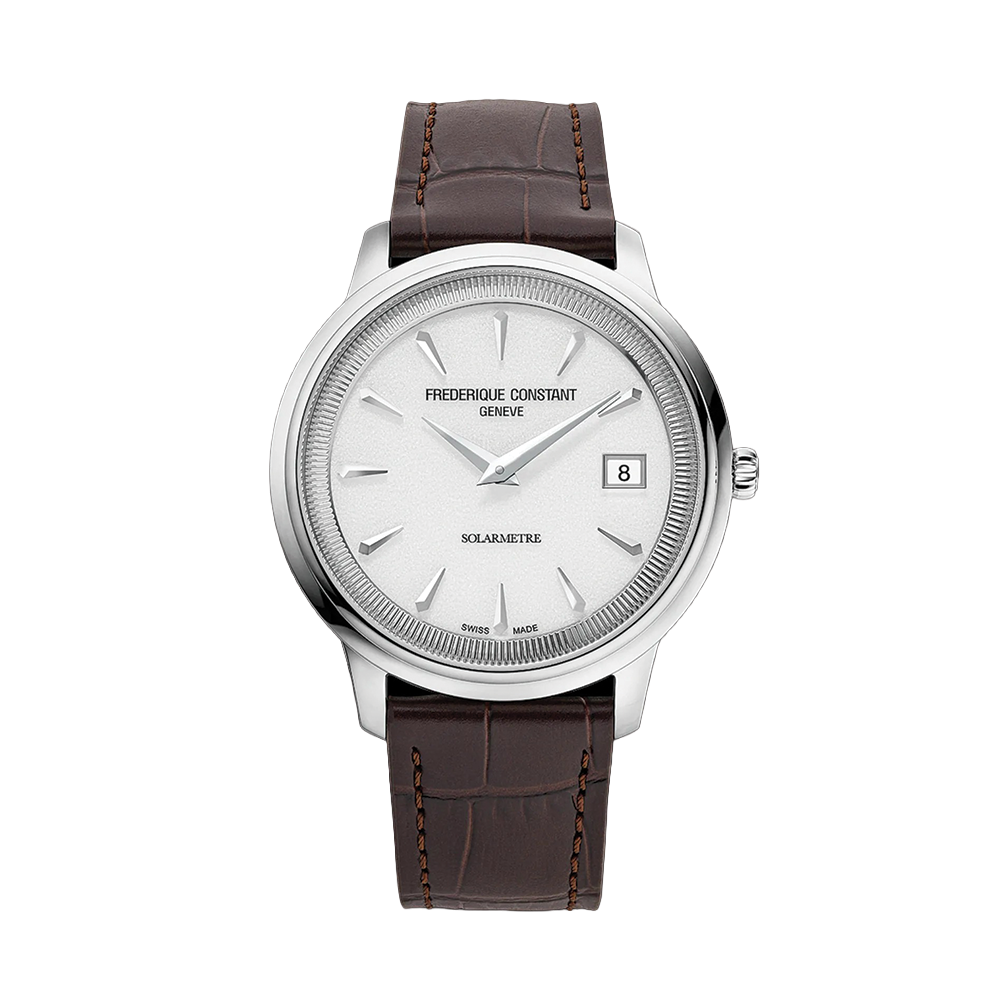 Classics Moneta Solarmetre 39mm - White on Leather Strap