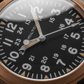 Khaki Field Mechanical Bronze 38mm - Black on One-Piece Leather Strap