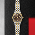 TUDOR Royal Yellow Gold Two-Tone 30mm - Brown, Diamond-Set on Bracelet