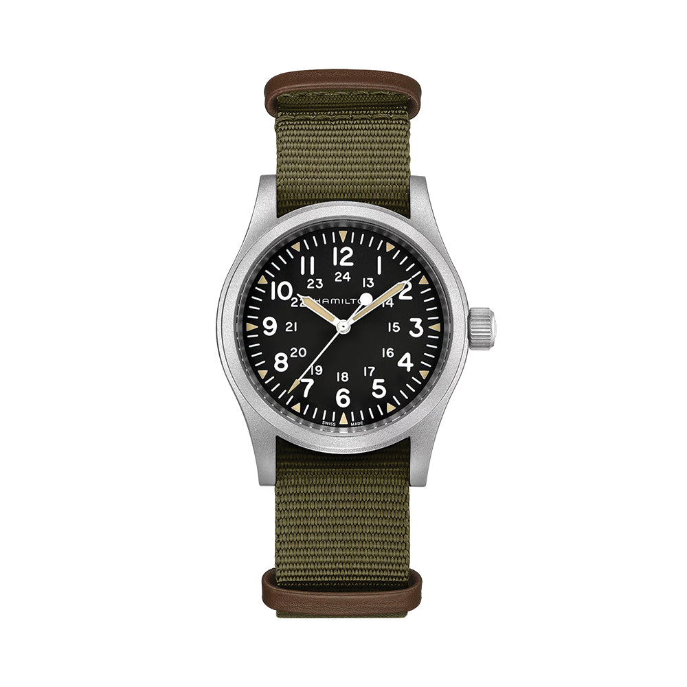 Khaki Field Mechanical 38mm - Black on Textile Strap