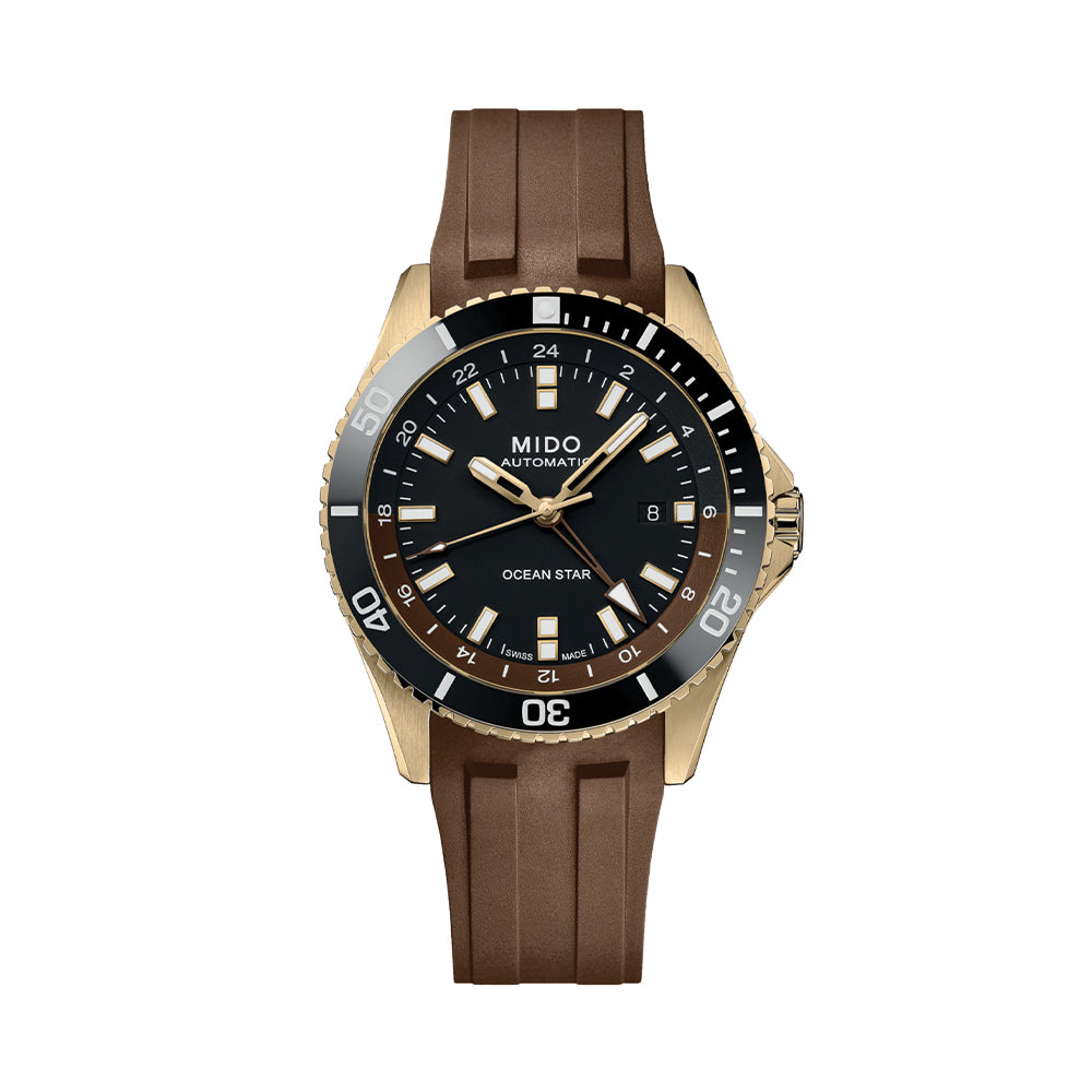 Ocean Star GMT Yellow-Gold PVD 44mm - Black on Rubber Strap