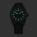 Sector II Field Titanium Canopy 38mm - Green on Rubber Strap