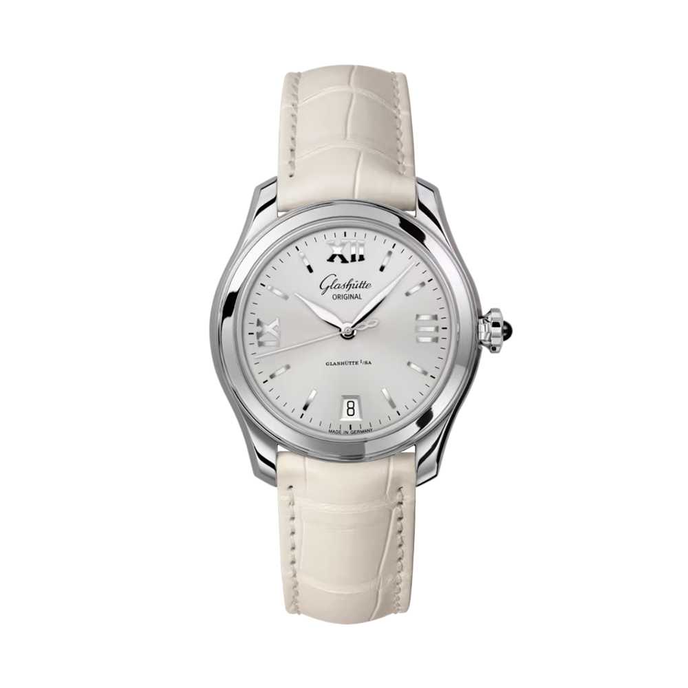 Lady Serenade 36mm - Silver on Leather Strap
