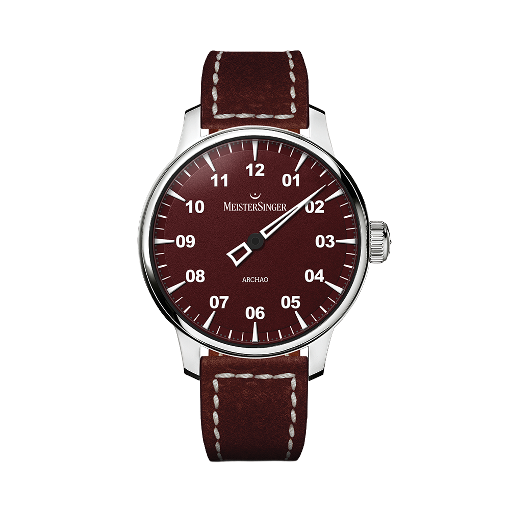Archao 43mm - Red on Leather Strap