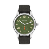 Club Campus Steel Back 36mm - Olive on Leather Strap