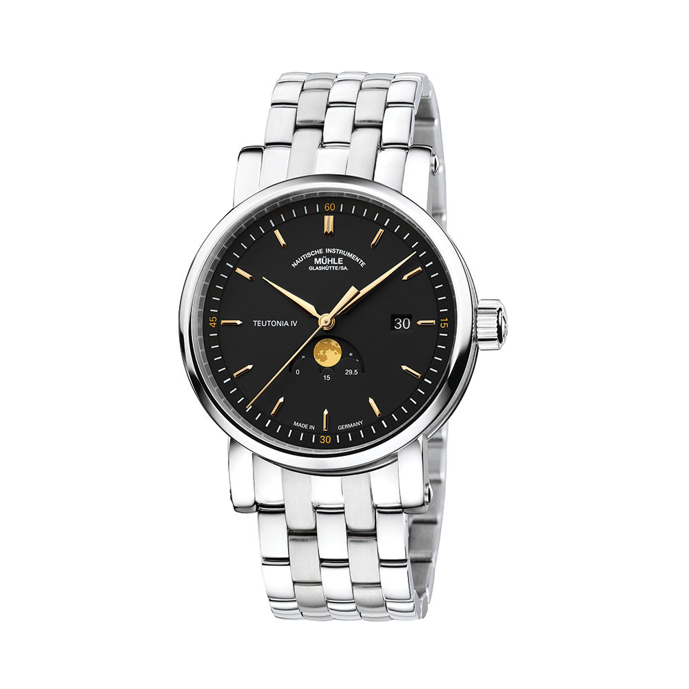 Teutonia IV Moonphase 41mm - Black on Bracelet