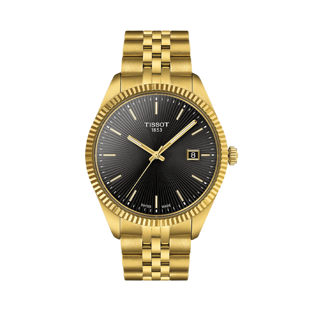 Ballade Quartz Yellow Gold PVD Coated 40mm - Black on Bracelet