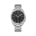 Elevation 39mm Black on Bracelet watch with black dial and silver markers on a stainless steel bracelet
