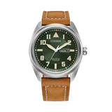 Garrison Eco-Drive Super Titanium 42mm - Green on Leather Strap