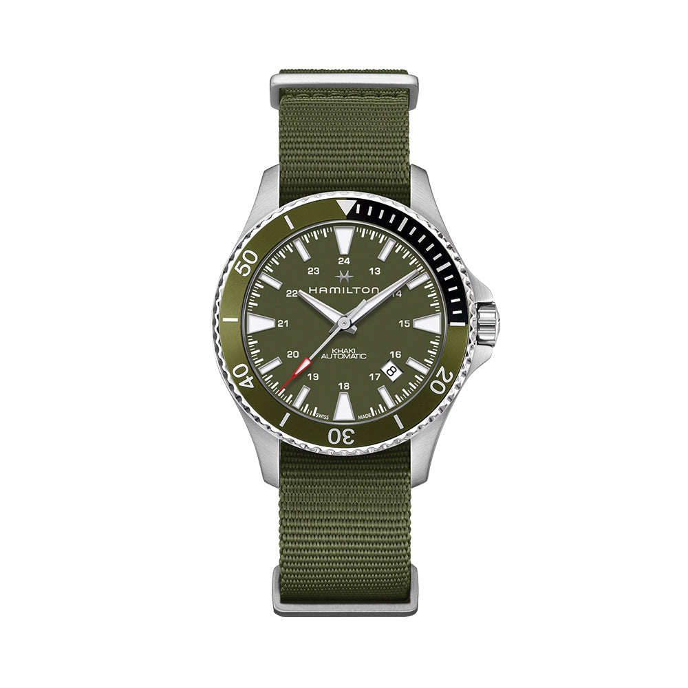 Khaki Navy Scuba Auto 40mm - Green on Green Strap