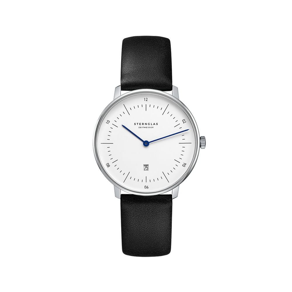Naos XS Quartz Update 33mm - White on Leather Strap