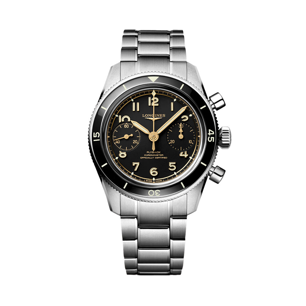 Longines Spirit Pilot Flyback 39.5mm - Black on Bracelet