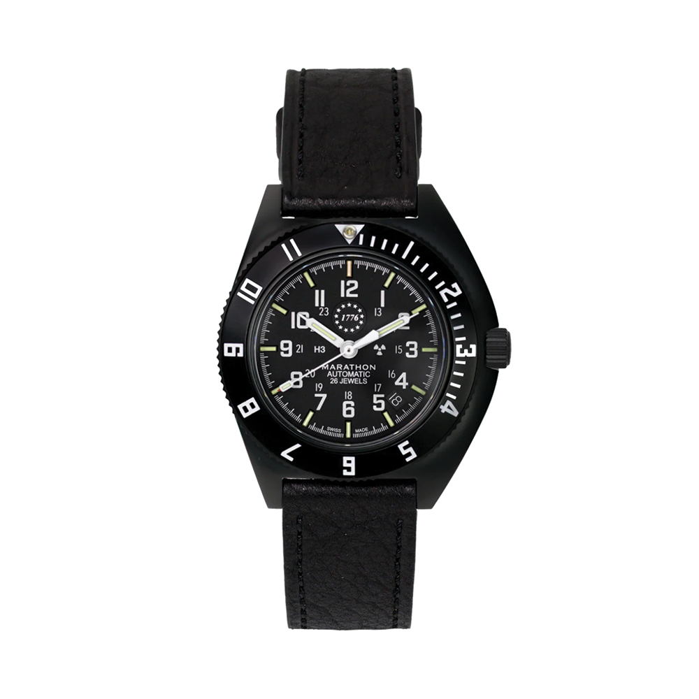 SSNAV-D Auto US 250 Limited Edition 41mm black dial watch on black strap