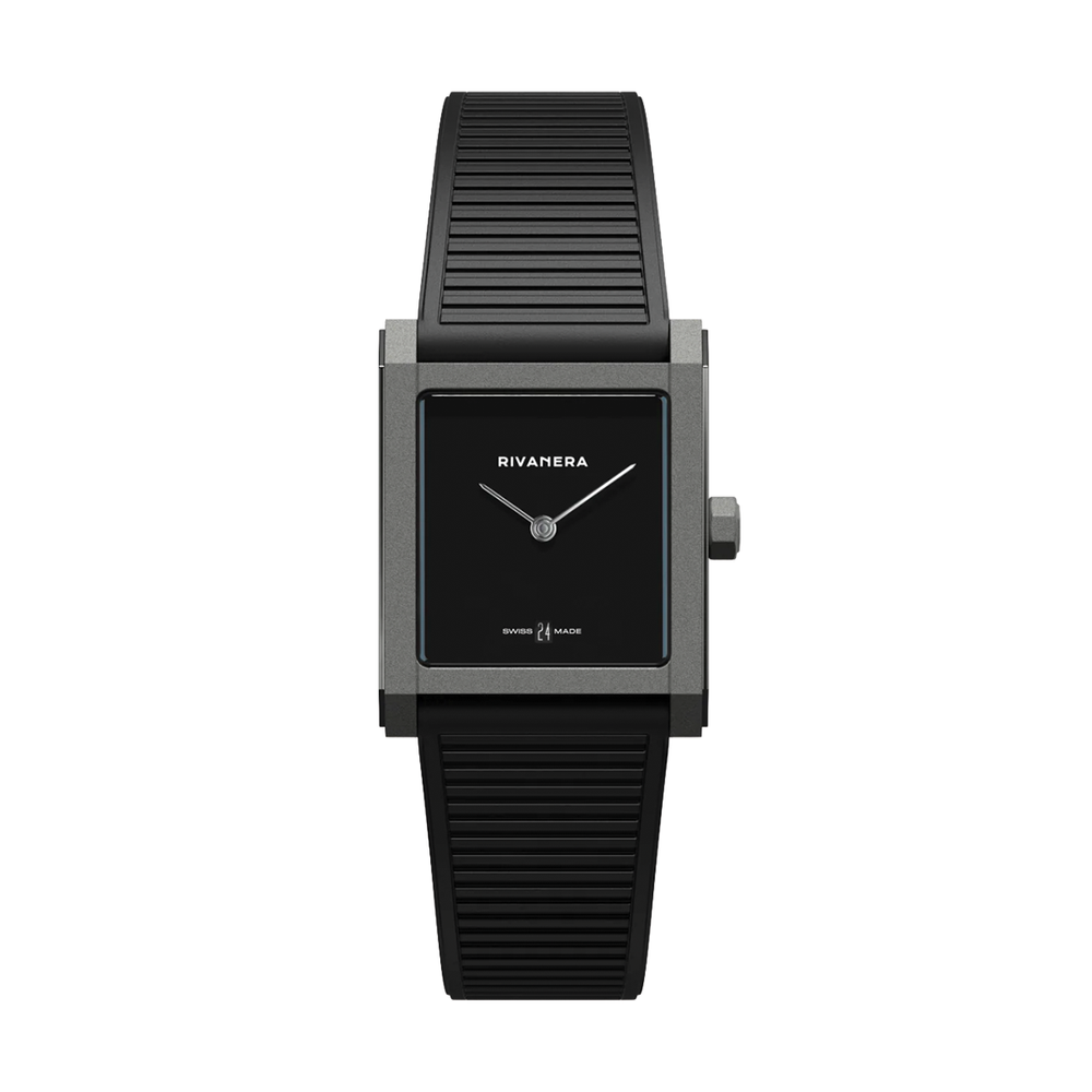 Rivanera Piccolo Musou 33mm - Black on Rubber Strap w/ Additional Strap