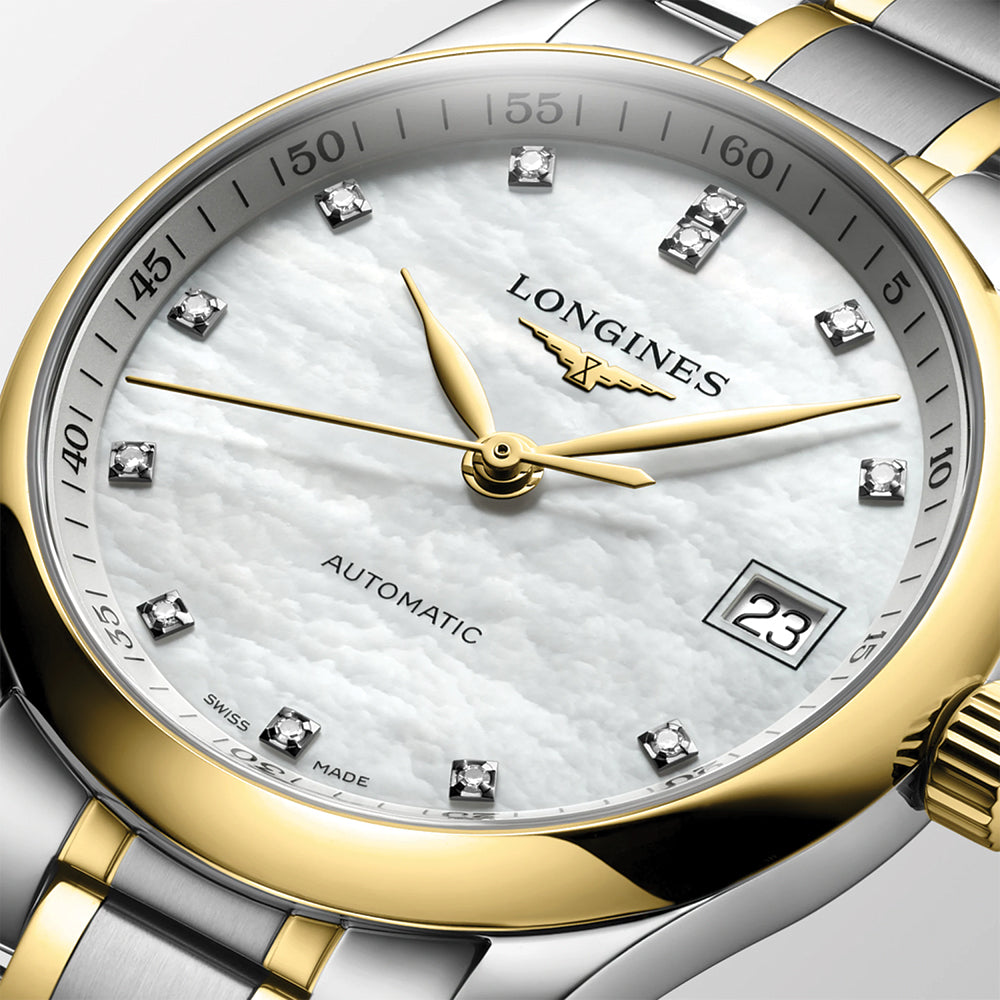 Master Collection Two-Tone 34mm - White, Mother-Of-Pearl on Bracelet