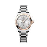 Conquest 30mm - Silver w/ Pink Gold Bezel on Bracelet