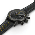 American Classic Intra-Matic Auto Chrono PVD 40mm - Black on Leather Strap with Yellow Detailing