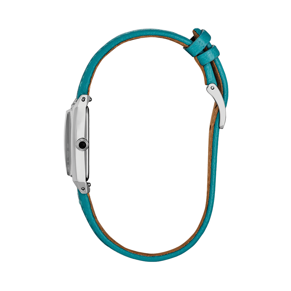 Fio 30.7mm - White on Blue Leather Strap