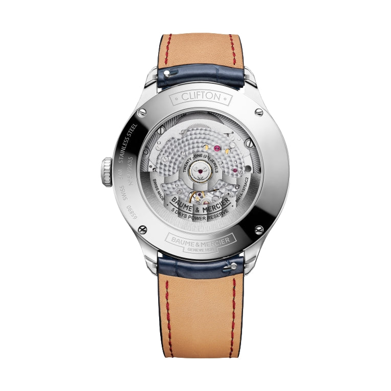 Clifton 10548 Baumatic COSC Day Date Moonphase 42mm - Grey on Leather Strap