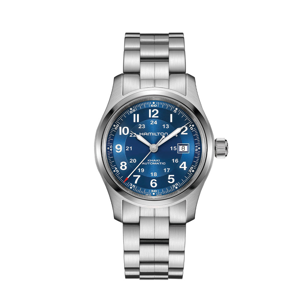 Khaki Field Auto Date 42mm - Blue on Bracelet