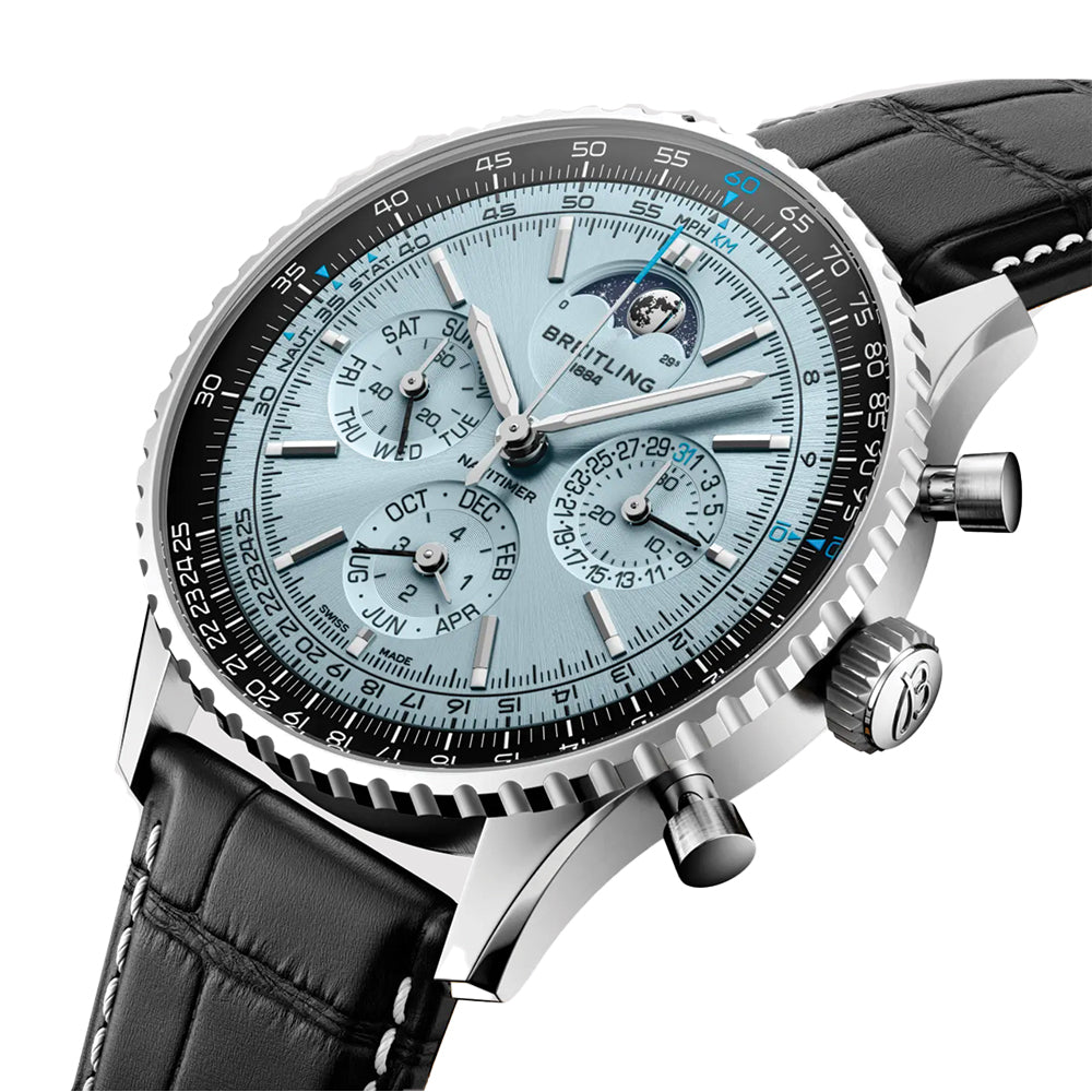 Navitimer B19 Chronograph Perpetual Calendar 43mm - Blue on Leather Strap