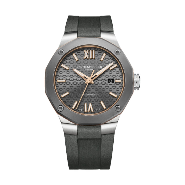 Riviera 10660 Titanium 42mm - Grey on Rubber Strap