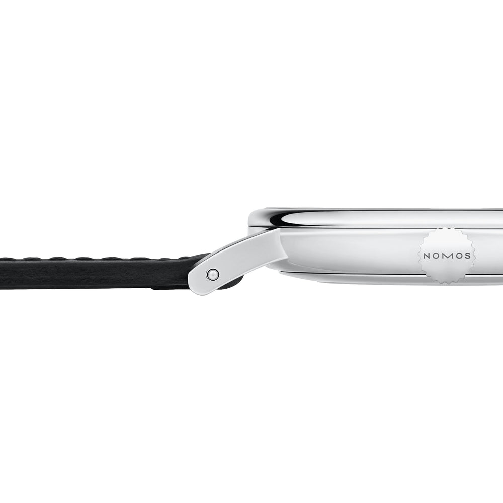Ludwig 38mm - White Silver-Plated on Leather Strap