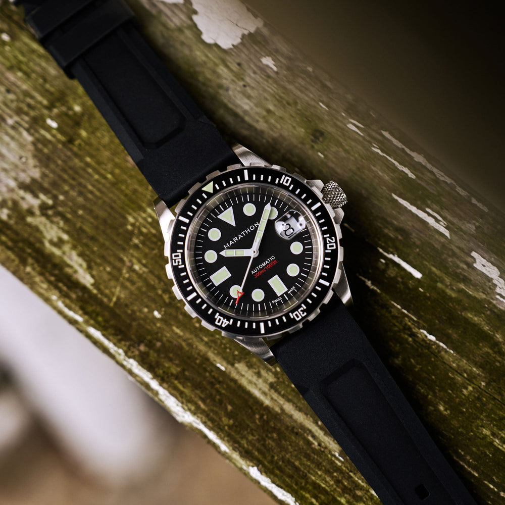 OSAR-D Automatic with Date 41mm - Black on Rubber Strap