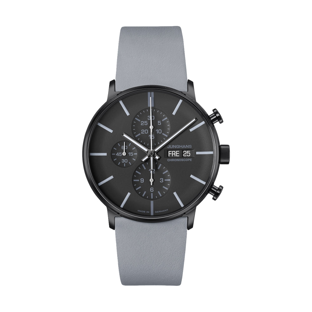 FORM A Chronoscope 42mm - Black on Leather Strap