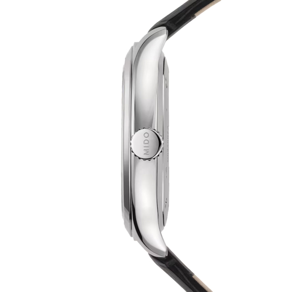 Belluna Royal Gent 41.8mm - Rhodium and Rose Gold Accents on Leather Strap