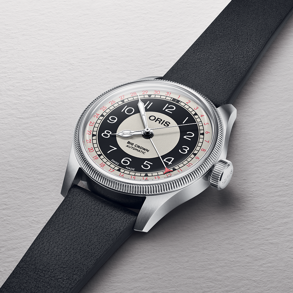 Big Crown Pointer Date “BULLSEYE” 38mm - Black and White on Leather Strap