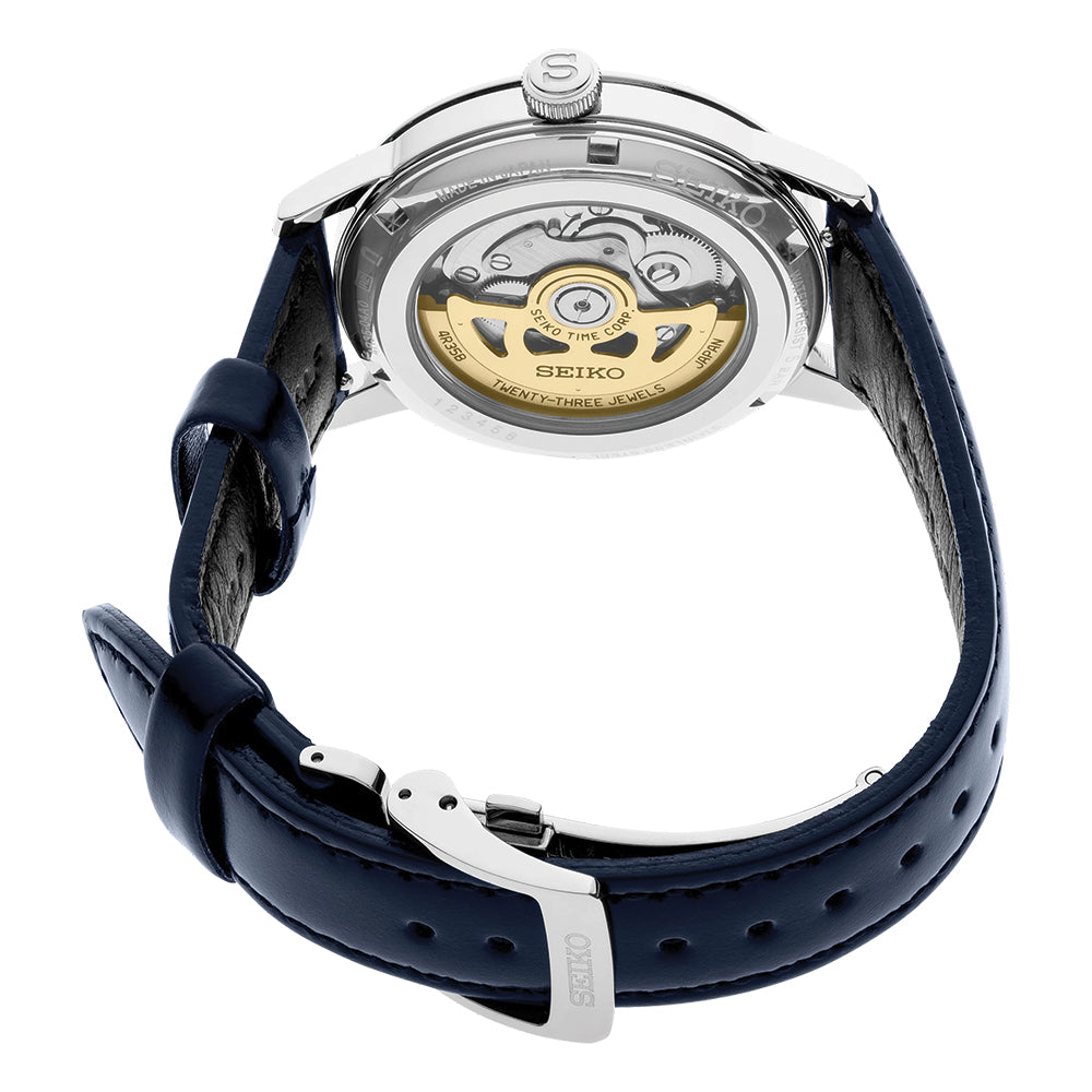 SRPE43 Presage Cocktail Time Automatic 38.5mm - Blue on Leather Strap