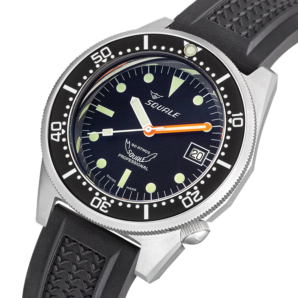 1521 Black Blasted 42mm - Black on Rubber Strap