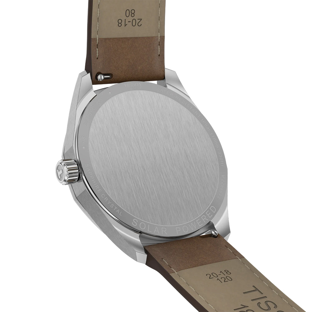 PRC 100 Solar Quartz 39mm - Silver on Leather Strap