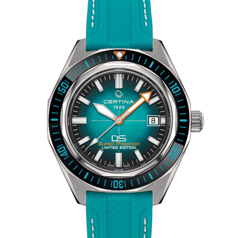 DS Super PH2000M Limited Edition 43mm - Teal on Bracelet w/ Additional Rubber Strap