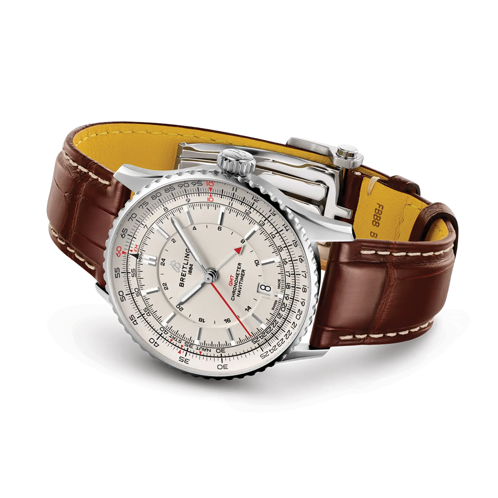 Navitimer Automatic GMT 41mm - Beige on Leather Strap