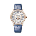 Ladybird Colors Moonphase Red Gold and Diamonds 34.9mm - White on Leather Strap