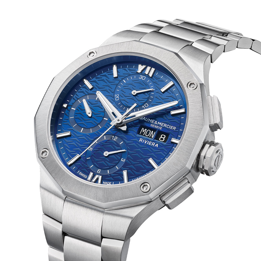 Riviera 10826 Automatic Chronograph 41mm - Blue on Bracelet