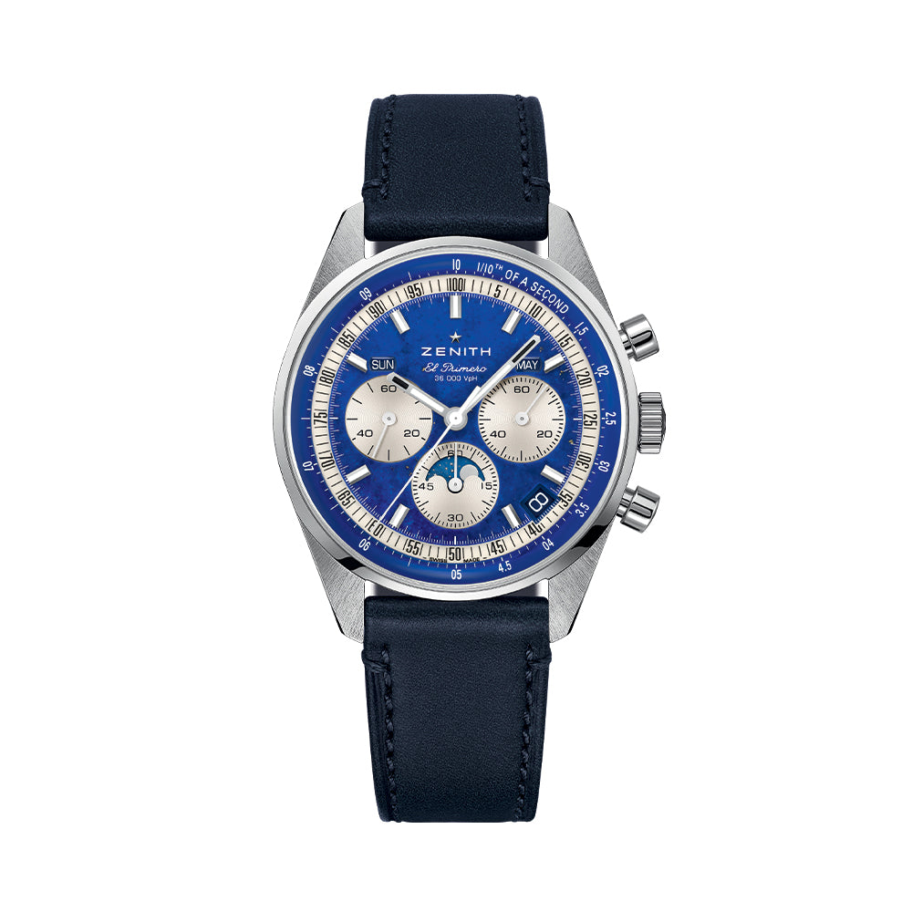 Chronomaster Original Acier Lapis Lazuli 38mm - Blue on Leather Strap and Bracelet